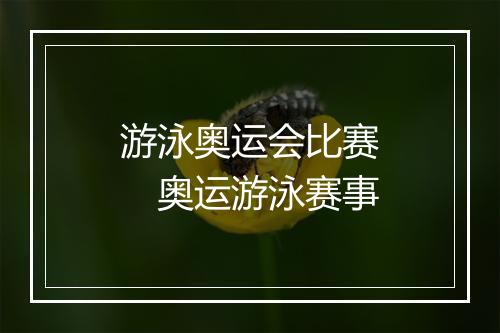 游泳奥运会比赛　奥运游泳赛事